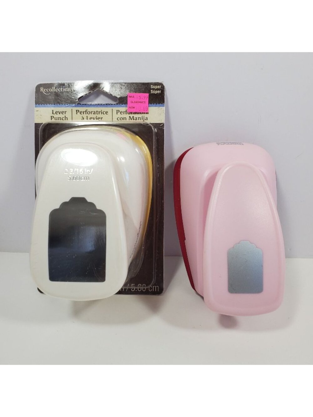 Paper Punch Tag Shape Marvy Uchida Recollections Lever 2 Lot